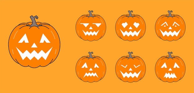 Collection of Halloween Pumpkin character design