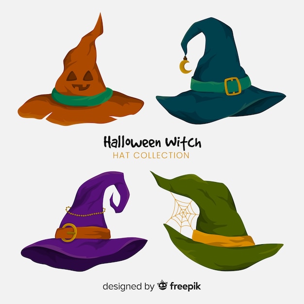 Collezione di cappelli da strega di halloween