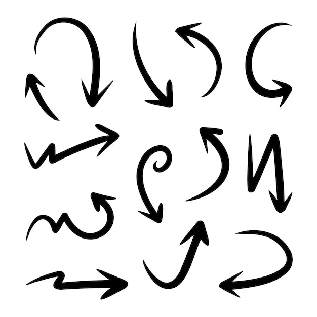 手描きの矢印とシンボルのコレクション