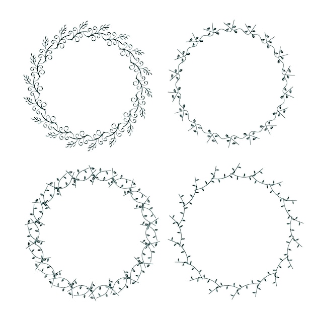 Collection of Hand drawn circular decorative elements