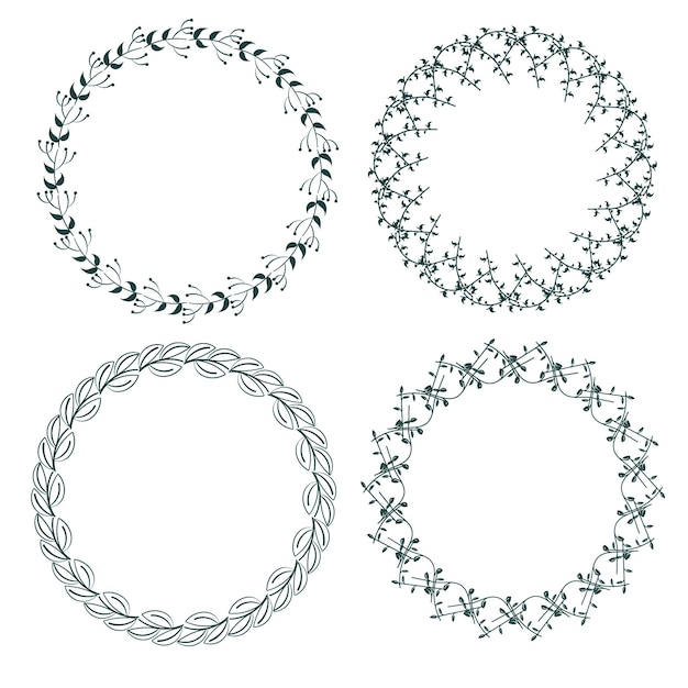 Collection of Hand drawn circular decorative elements