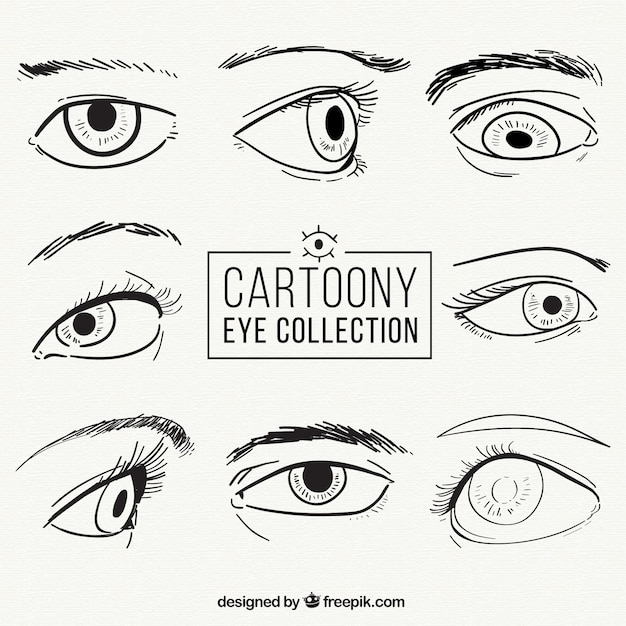 collection of hand drawn eyes