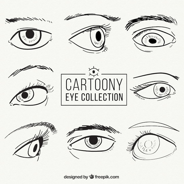 Collection of hand drawn eyes