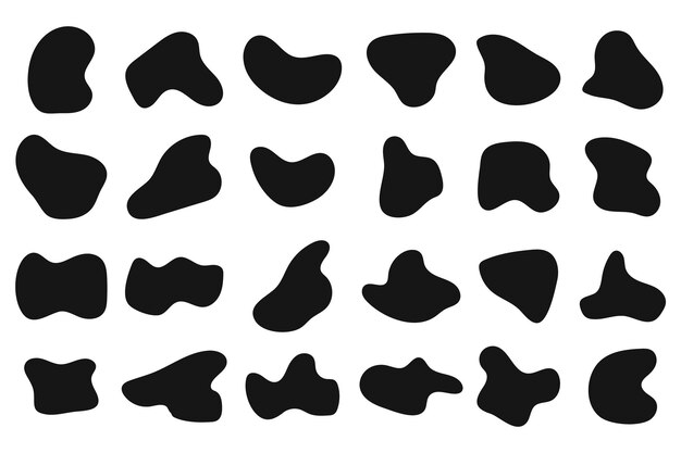 Collection of hand drawn flat abstract shapes Irregular shape