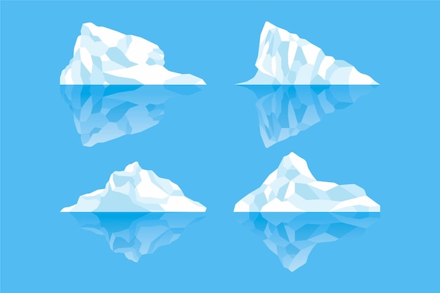 Raccolta di iceberg disegnati a mano