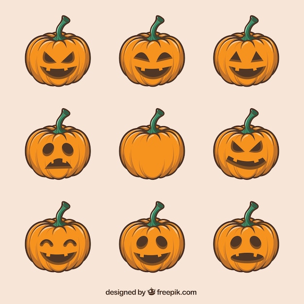 Collection of hand-drawn pumpkins