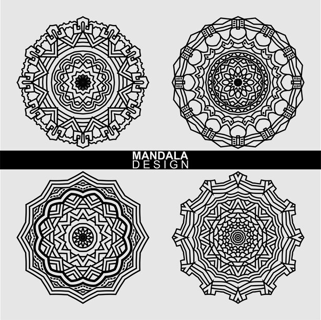 COLLECTION OF HANDS DESIGNED MANDALA DESIGN. SUITABLE FOR COLORING BOOK AND OTHER IMAGE DECORATION N