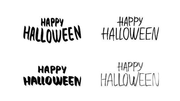 Collection Happy Halloween lettering template Holiday calligraphy