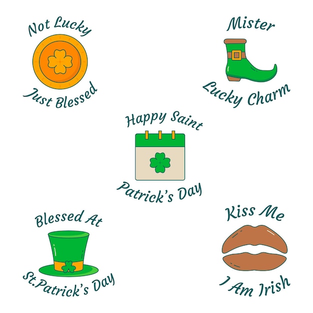 Vettore raccolta di happy st patricks day