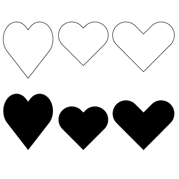 Collection of heart illustrations love symbol icon set love symbol vector