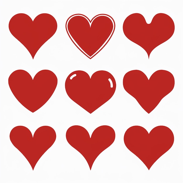 Vector a collection of hearts with a red background that says quot love quot