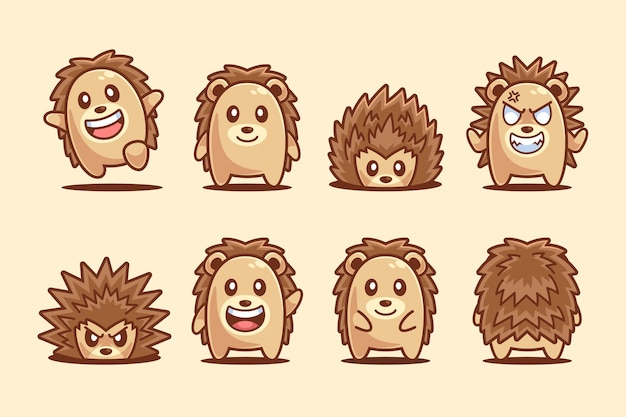 Collection of Hedgehog Cartoon Character