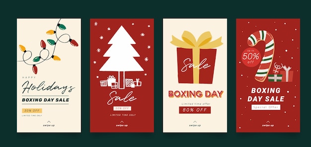 Vector collection of holiday sale instagram story