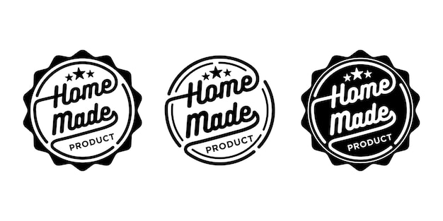 Vector collection of homemade product label stamp seal  template