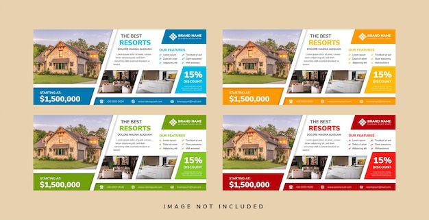 Collection horizontal business resorts web banner templates