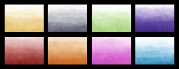 Vector collection of horizontal hand painted watercolor abstract background vector