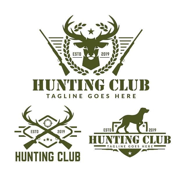 Vector collection of hunting logo pack