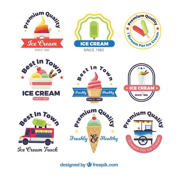 Vector collection of ice cream logos