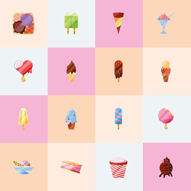 Vector collection of ice cream