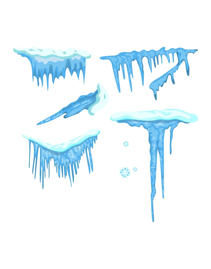 Vector collection of icicles