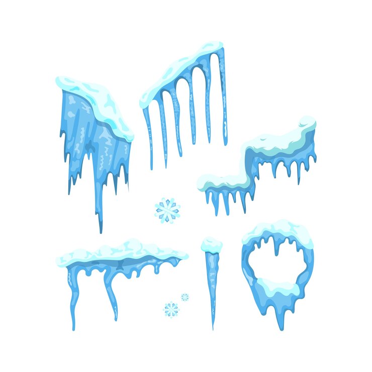 Vector collection of icicles