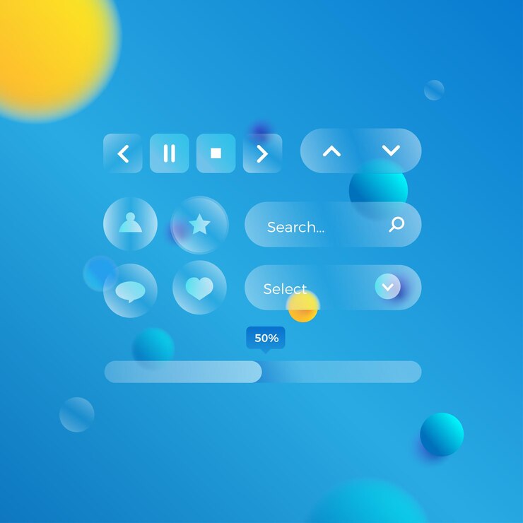 Collection of Icon User Interface Glassmorph Style