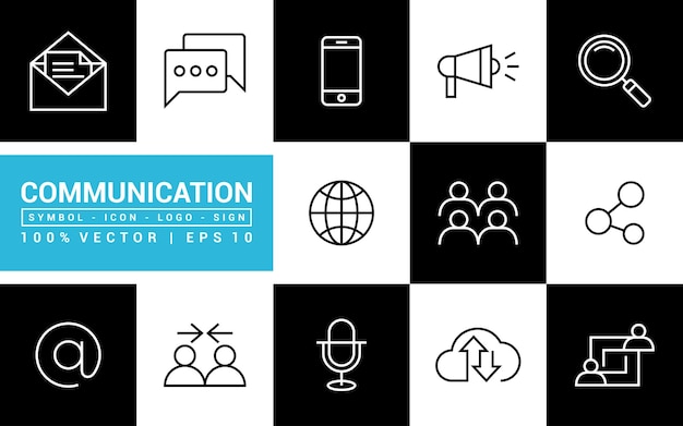 Collection icons of communication chat discussion icons editable and resizable vector EPS 10