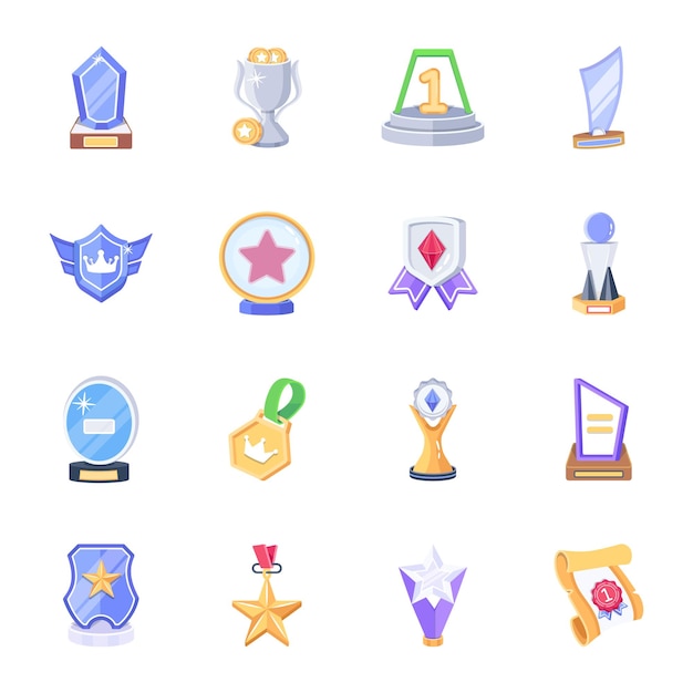 Vector a collection of icons for the game awards