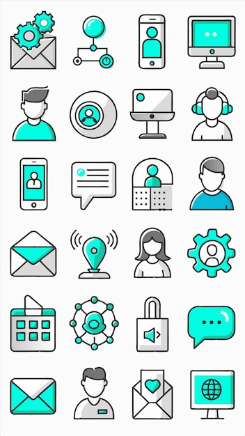 アイコンの集まり - コンピュータ画面ウェブページおよびOKと書かれたウェブページを含む