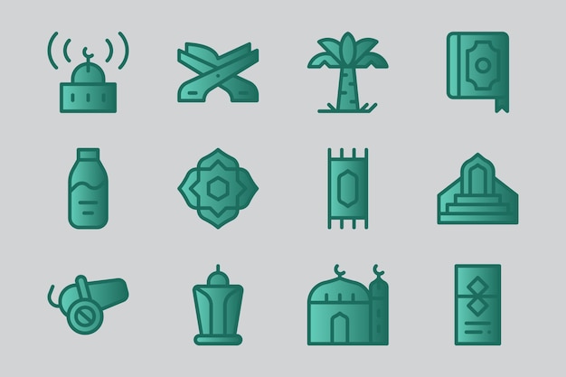 A collection of icons for islam