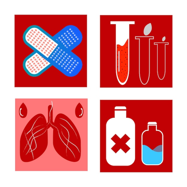 A collection of icons for a medical device