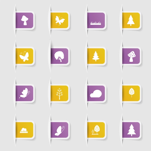 Vector a collection of icons for a new years web design