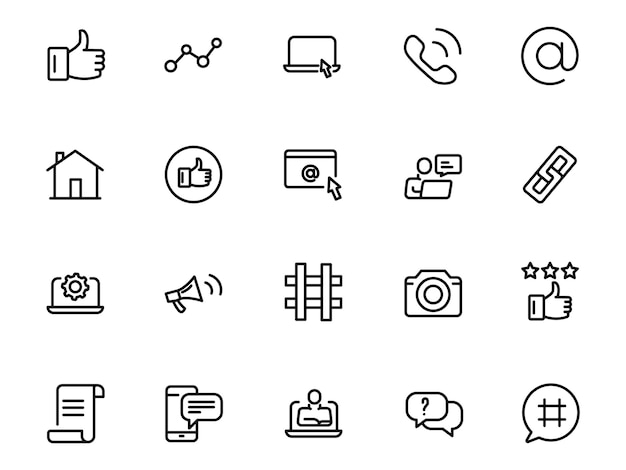 A collection of icons for a web page called the movie