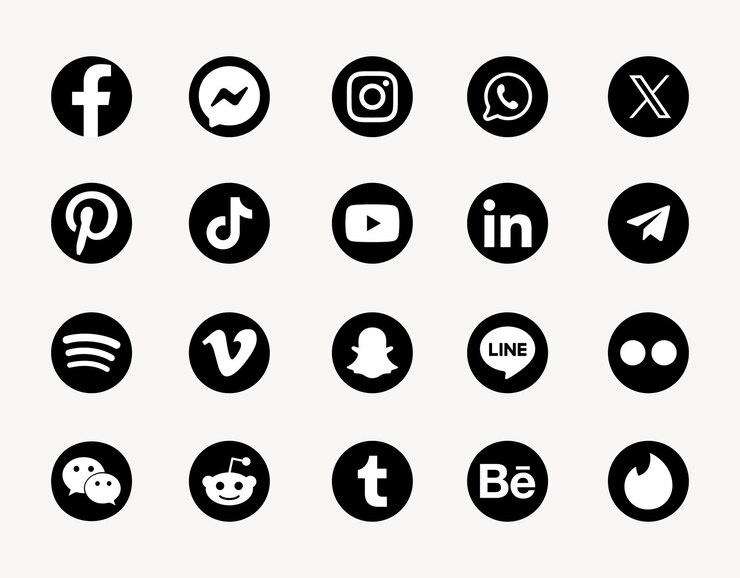 Vector a collection of icons with a web page in the middle