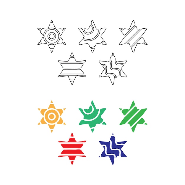 Collection of illustration star hexagon icon