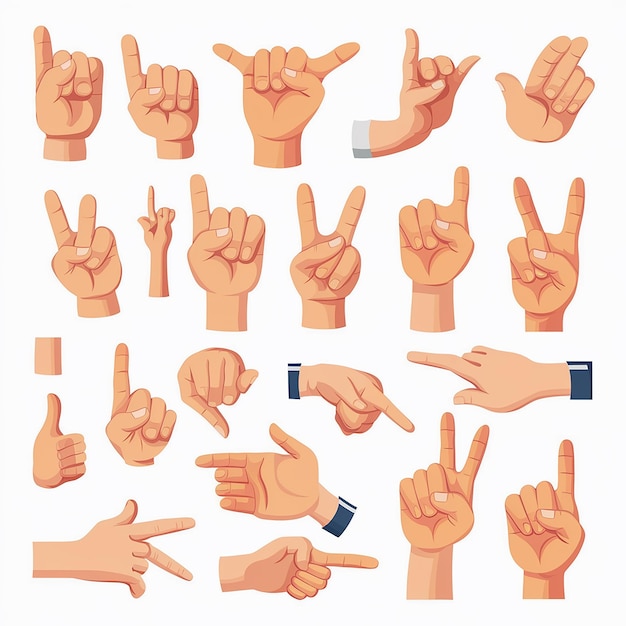 Vector a collection of images of different gestures including one that says quot hand gestures quot