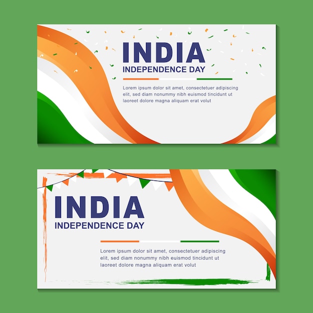 Collection of india independence day celebration banner design