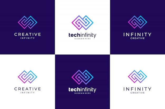 Vector collection infinity line. premium logo design creative.