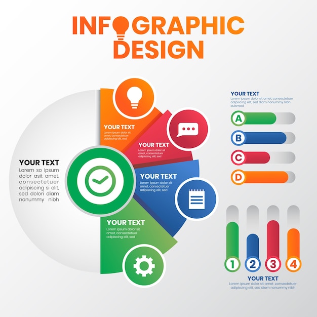 Vettore raccolta di progetti di infografica per materiali aziendali e di presentazione