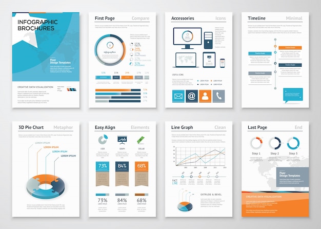 Vector collection infographic elements for business brochures