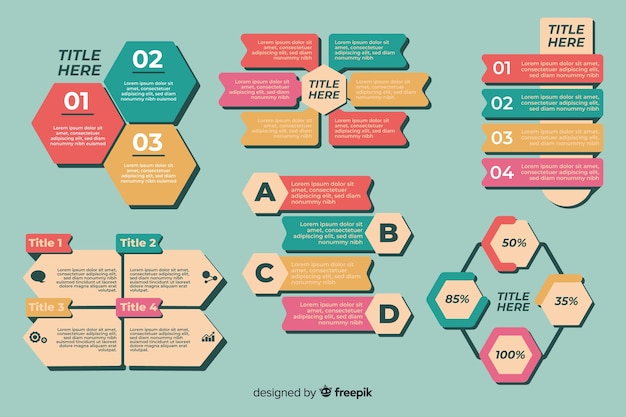 Raccolta di design piatto di elementi di infografica