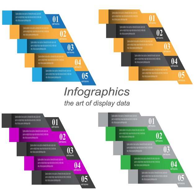 Инфографический шаблон коллекции для современной визуализации и ранжирования данных