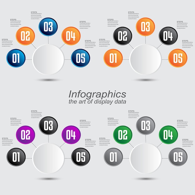 collection infographic template for modern data visualization and ranking and statistics