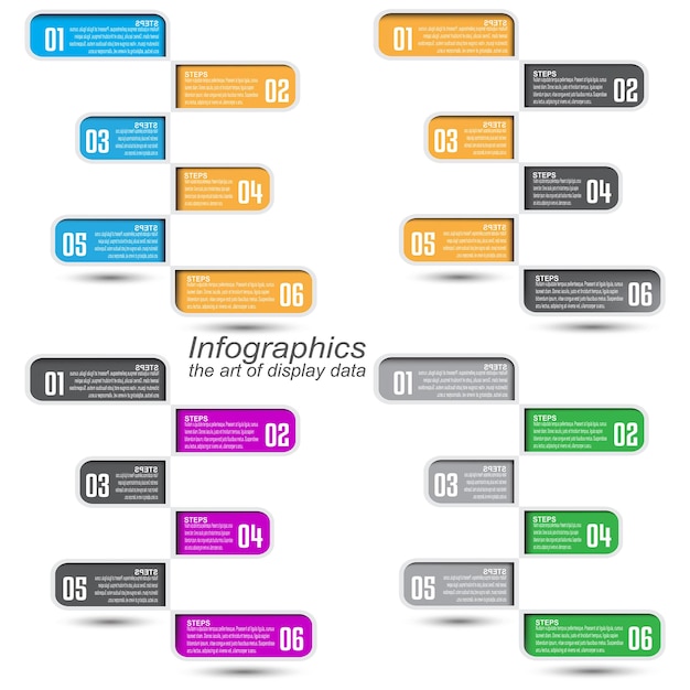 Collection infographic template for modern data visualization and ranking and statistics