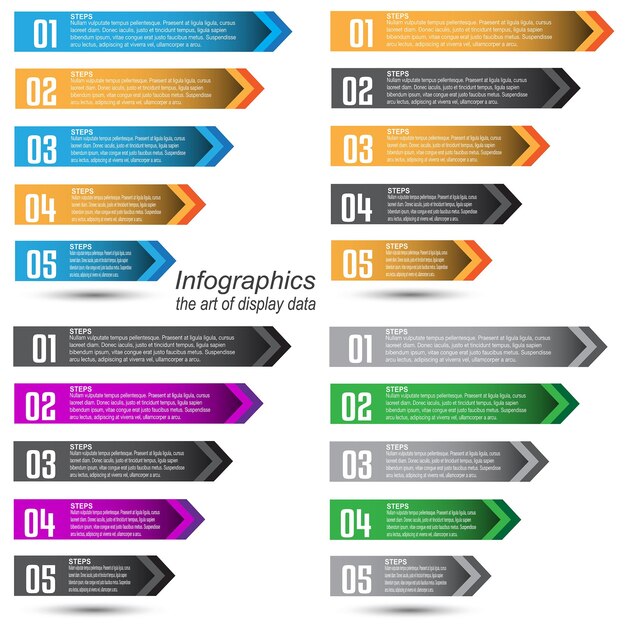 Collection infographic template for modern data visualization and ranking and statistics