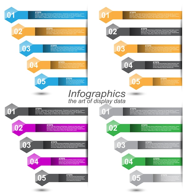 Collection infographic template for modern data visualization and ranking