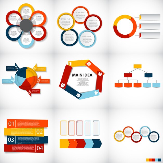 Collection of Infographic Templates for Business Illustration