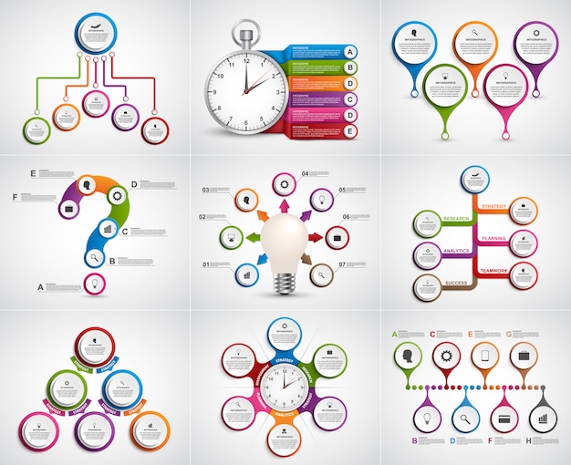 Vettore infografica collezione. elementi di design