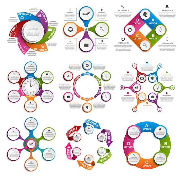 Infografica di raccolta. elementi di disegno vettoriale.