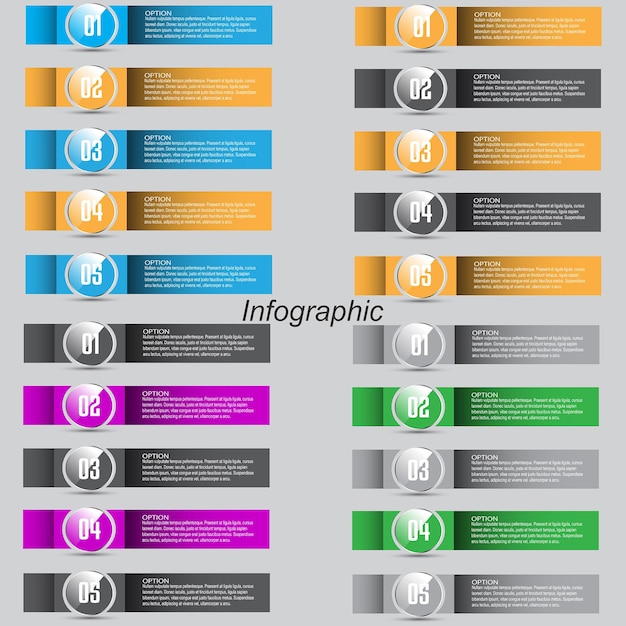 Infografica di raccolta con passaggi e opzioni